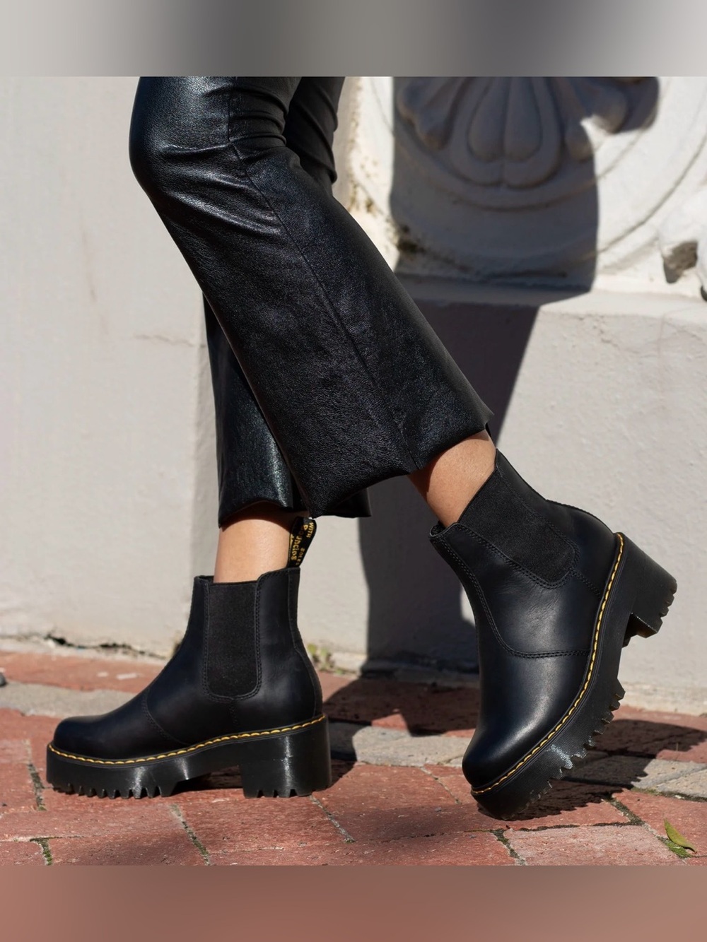 Dr. Martens Black Chunky Chelsea Platform Ankle Boots
